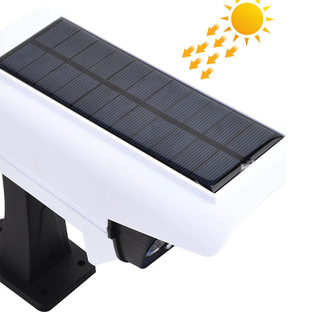 Foco Solar 2 en 1 con diseño de cámara de seguridad